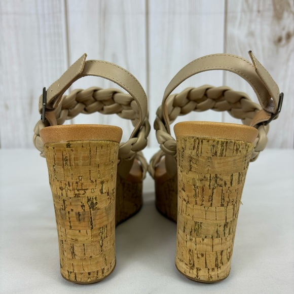 Alter’d State Wedge Sandals Braided Straps Comfort Platform Shoes Tan Size 7.5 - Picture 10 of 16